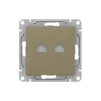 Механизм розетки RJ45 - 2шт, (cat5), шампань Эпика EKF