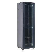 Напольный шкаф 19" 42U 800×800×2054 (ШxГxВ), дверь стекло, металлическая задняя дверь, боковые съемные стенки, RAL 9005 REXANT
