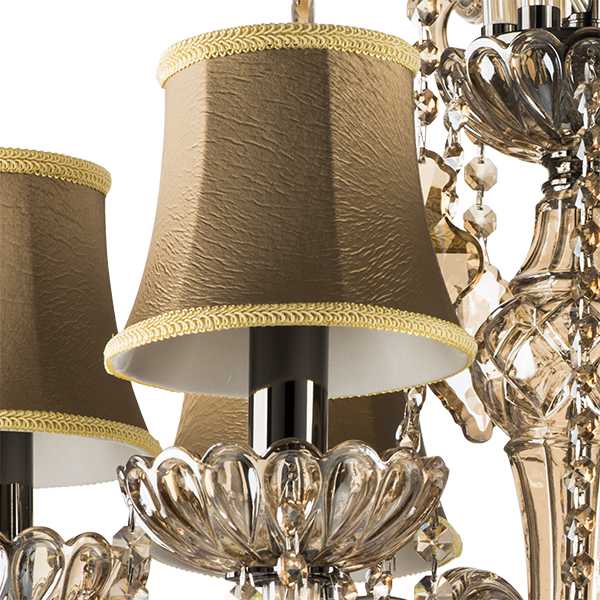 715067 Люстра NATIVO 6x40W E14 КОНЬЯК/ЧЕРНЫЙ ХРОМ/БЕЖЕВЫЙ