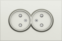 Накладка для розетки 2-й без заземления, со шторками 16A 250 В~, шампань, серия S08