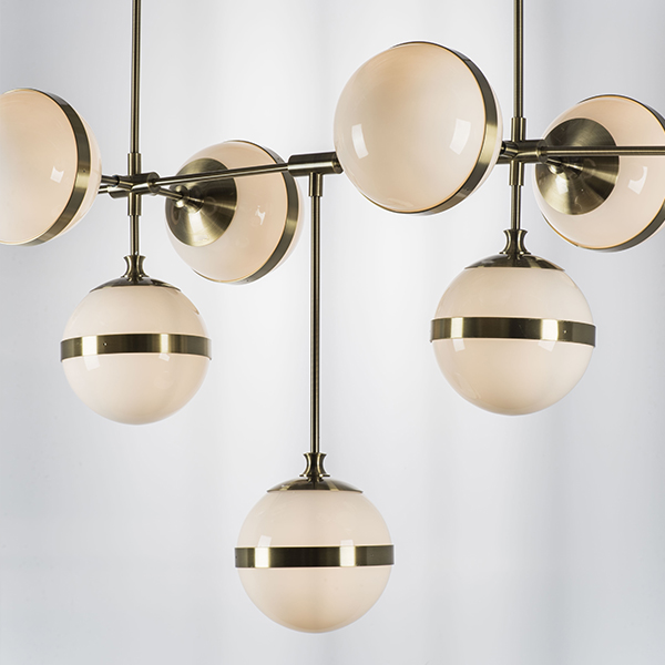 813191 Люстра GLOBO 9х40W E14 electroplating bronze/white