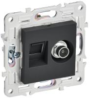 SKANDY Розетка двойная TV+RJ45 кат.5E SK-A14G графит IEK