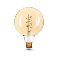 Лампа Gauss Filament G125 6W 360lm 2400К Е27 golden flexible LED 1/20