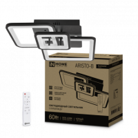 Светильник сд ELEGANT ARISTO-B 60Вт 230В 3000-6500K 4700Лм 531х448х151мм пульт ДУ черный IN HOME