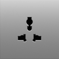 Накладка для  розетки мультистандарт, со шторками 16A 250 В~, серый графит, серия S08