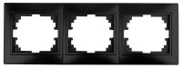 Рамка для розеток и выключателей Intro Plano 1-503-05 на 3 поста горизонтальная, СУ, антрацит