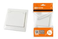 Розетка 2П+З с защ. шт. и крышкой 16А 250В IP44 белая "Ильмень" TDM