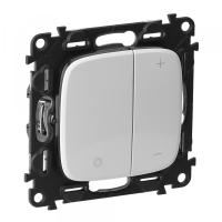 Legrand Valena ALLURE DIY Сл.кость Светорегулятор кнопочный универ. 400Вт без нейтрали.С лиц. пан.