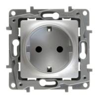 Legrand Etika Алюм Розетка с/з  винт. клеммы  16А  250 В