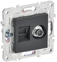 SKANDY Розетка двойная TV+RJ45 кат.5E SK-A14T титан IEK