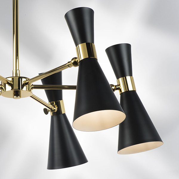 816067 Люстра DUMO 6х40W E14 ЧЕРНЫЙ МАТОВЫЙ/ЗОЛОТО
