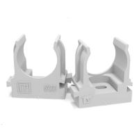 Крепеж-клипса для труб атмосферостойкая для прямого монтажа серая в п/э d20 мм (100шт/уп) Промрукав