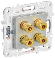 SKANDY Аудиорозетка 4-местная SK-A01S серебряный IEK