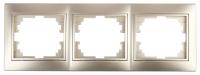 Рамка для розеток и выключателей Intro Plano 1-503-04 на 3 поста горизонтальная, СУ, шампань