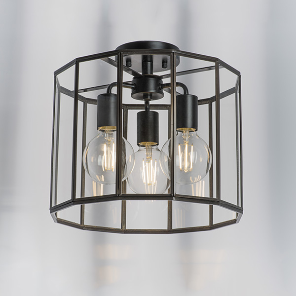 798237 Люстра GENNI 3х40W E27 ЧЕРНЫЙ МАТОВЫЙ/ПРОЗРАЧНЫЙ