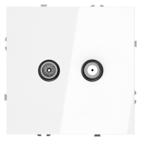 Розетка телевизионная встраиваемая VOLTUM S70 оконечная TV+SAT, (белый глянцевый)