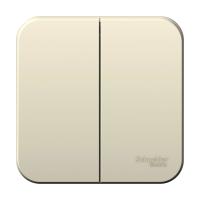 BLANCA О/У 2-клавишный ВЫКЛЮЧАТЕЛЬ (сх.5) ИЗОЛ.ПЛ., 6А, 250В,МОЛОЧНЫЙ