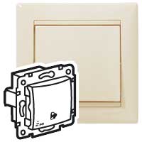 Legrand Valena Крем Выключатель кнопочный 1-клавишный с символом звонок IP44