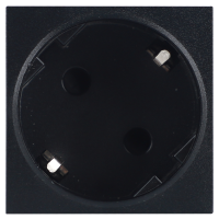 Розетка 2К+З нем.ст., 45 гр., с з/ш, черн. матовая (45х45мм), соединительный адаптер