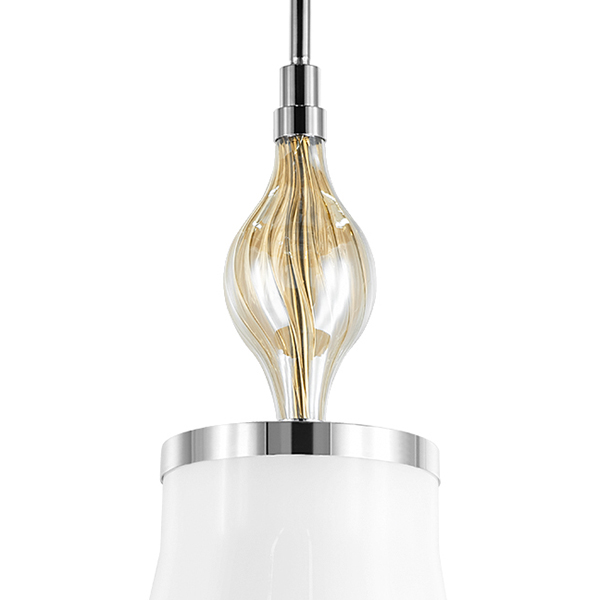 806010 Подвес ESCICA 1х40W E14 БЕЛЫЙ/КОНЬЯК/ХРОМ