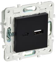 SKANDY Розетка USB A+C 18Вт SK-R13Bl черный IEK