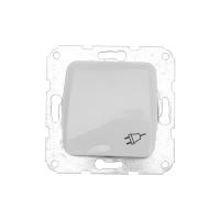 DEA Розетка 1-ая керамика с/з с крышкой с/у 16А мех. Бел KRANZ  