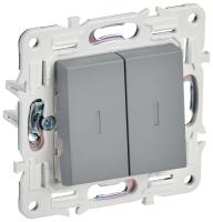 SKANDY Выключатель 2-клавишный с индикацией 10А SK-V09Gr серый IEK