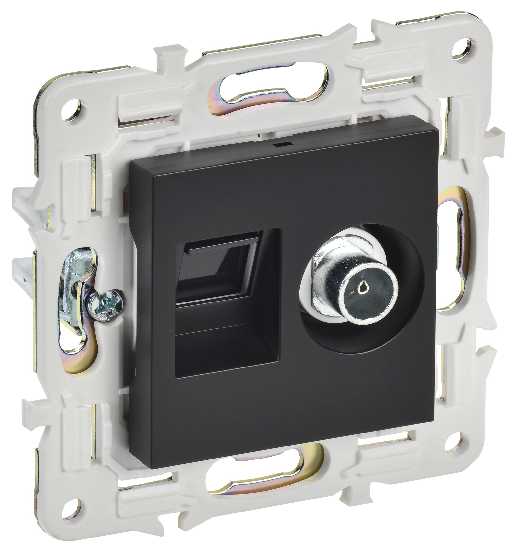 SKANDY Розетка двойная TV+RJ45 кат.6E SK-A15Bl черный IEK