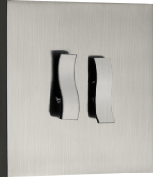 Переключатель на 2 тумблера, клавиша Wave, 10AX 250V, вороненая сталь, серия N96