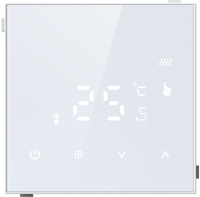 Термостат электронный с датчиком пола, белое стекло