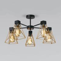 Потолочная люстра в стиле лофт 70107/5 черный/латунь