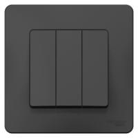 BLANCA С/У 3-клавишный ВЫКЛЮЧАТЕЛЬ (cх.1+1+1), 10А, 250В, АНТРАЦИТ