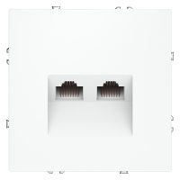 Розетка компьютерная встраиваемая VOLTUM S70 двойная RJ45+RJ45 кат.6, (белый матовый)