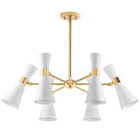 816066 Люстра DUMO 6х40W E14 БЕЛЫЙ МАТОВЫЙ/ЗОЛОТО