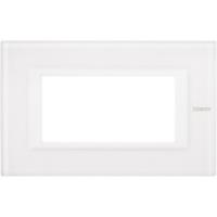 BT Axolute Белое стекло Рамка 4 мод прямоугольная