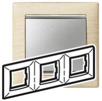 Legrand Valena Светлое дерево/Серебро Рамка 3-ая горизонт.