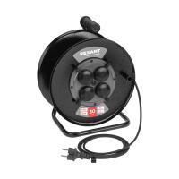 Удлинитель силовой КГ на катушке 4 гнезда, с/з, 30м, 3х1,5мм², IP44 c защитными крышками, металлическая катушка REXANT