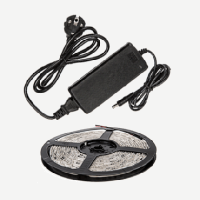 Набор сд лента LS 50СW-60/33-5-AP 60LED 72Вт IP33 6000K холодный белый 5м, адаптер IN HOME