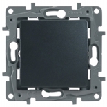 Legrand Etika Антрацит Выключатель 2-клавишный с подсветкой/индикацией  авт.клеммы  10 AX  250 В