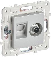 SKANDY Розетка двойная TV+RJ45 кат.5E SK-A14S серебряный IEK