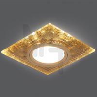 BL077 Светильник Gauss Backlight Квадрат. Золото/Кристалл/Золото  Gu5.3  LED 2700K 1/40