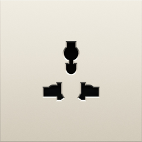 Накладка для  розетки мультистандарт, со шторками 16A 250 В~, слоновая кость, серия S08