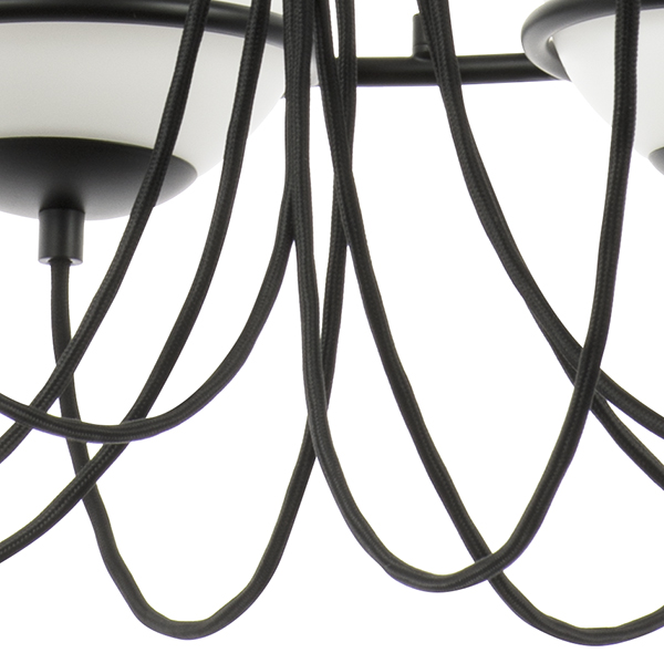 803287 Люстра GLOBO 8х40W E14 ЧЕРНЫЙ МАТОВЫЙ/БЕЛЫЙ