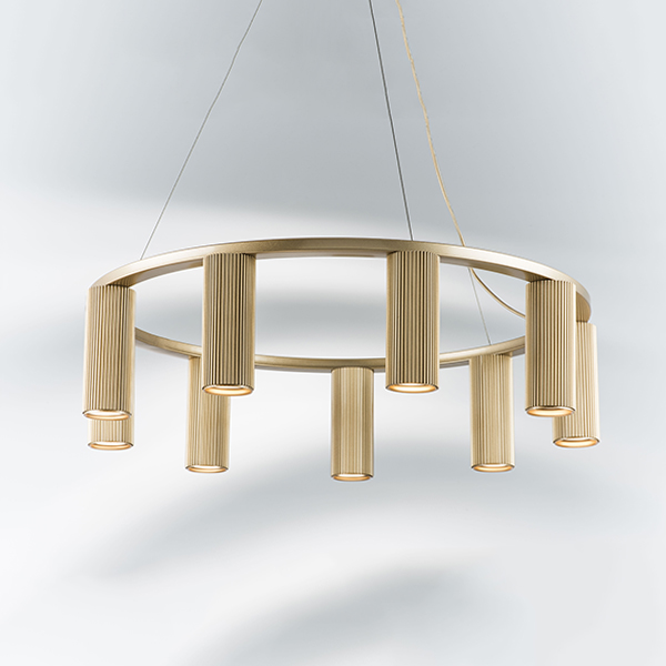 718093 Люстра ROMA 9х28W GU10 (led) CHAMPAGNE GOLD