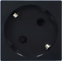 Розетка 2К+З нем.ст., 45 гр., с з/ш, черн. (45х45мм)