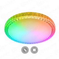 Управляемый светодиодный светильник PLUTON RGB 60W R-520-CLEAR/SHINY-220-IP40/2019