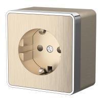 W5071110/ Розетка с заземлением и шторками Gallant (шампань рифленый)