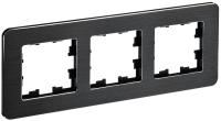 BRITE Рамка 3-местная РУ-3-1-Бр металл черный RE AL IEK
