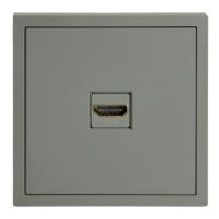 Розетка HDMI 2.0 Type A (механизм), серия Эмили, STEKKER, RST00-5118-10, платиново-серый, soft touch