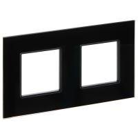SKANDY Рамка 2-местная SK-F22Bl стекло черный IEK